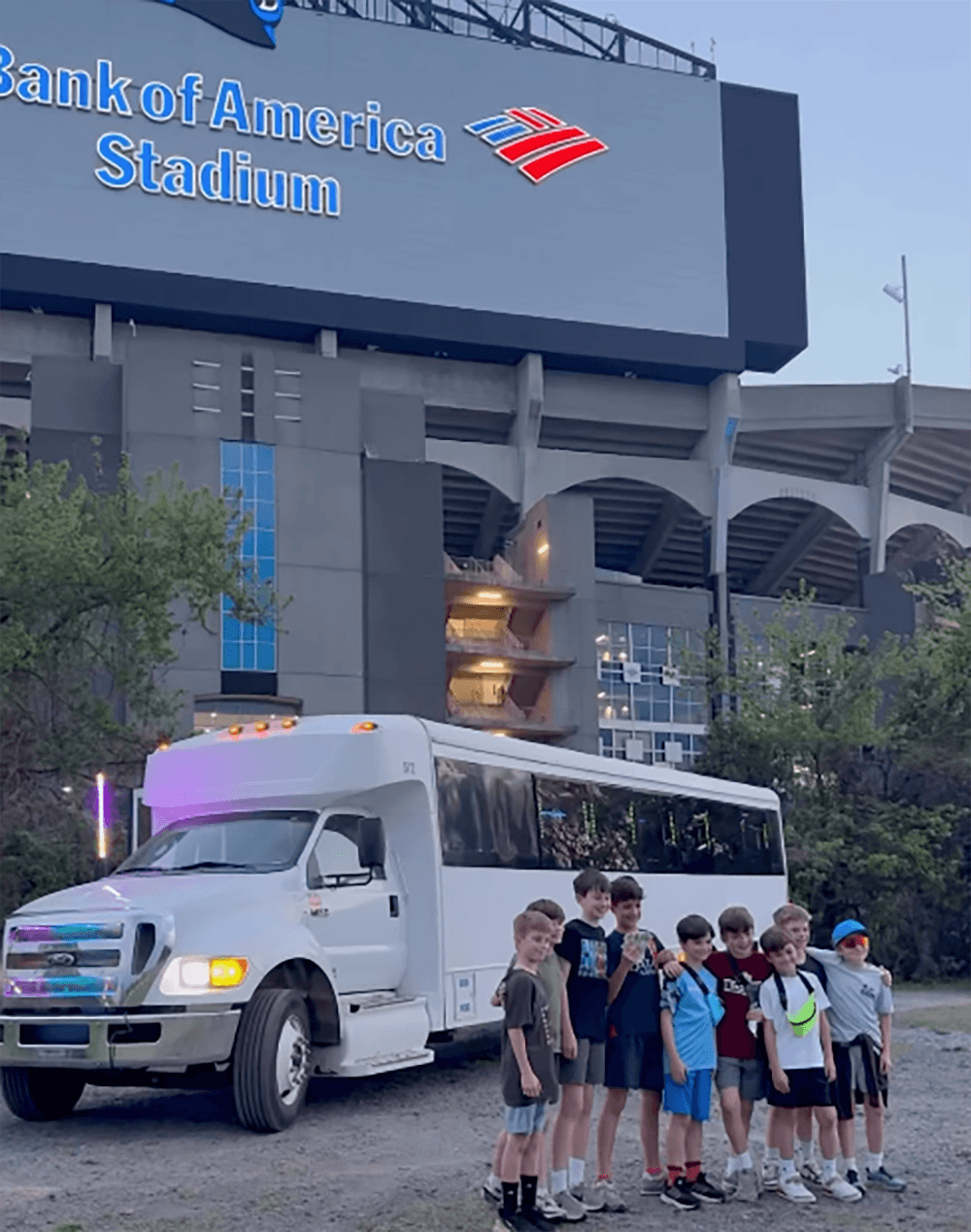 Tailgate party transportation for Charlotte game days and stadium parties